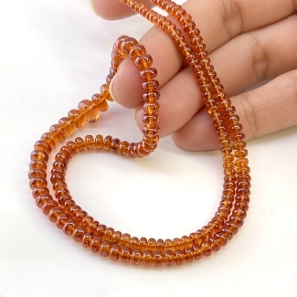 Spessartite Garnet 2.5-7mm Smooth Rondelle Shape AAA Grade Gemstone Beads Strand - Total 1 Strand of 20 Inch.