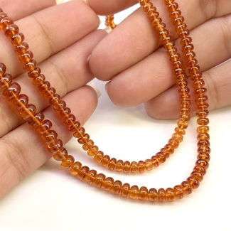 Spessartite Garnet 2.5-6mm Smooth Rondelle Shape AAA Grade Gemstone Beads Strand - Total 1 Strand of 18 Inch.