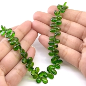 Chrome Diopside 8-9mm Smooth Pear Shape AAA Grade Gemstone Beads Strand - Total 1 Strand of 9 Inch.