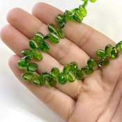 Chrome Diopside 8-9mm Smooth Pear Shape AAA Grade Gemstone Beads Strand - Total 1 Strand of 9 Inch.