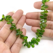 Chrome Diopside 8-9mm Smooth Pear Shape AAA Grade Gemstone Beads Strand - Total 1 Strand of 9 Inch.
