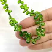 Chrome Diopside 8-9mm Smooth Pear Shape AAA Grade Gemstone Beads Strand - Total 1 Strand of 9 Inch.