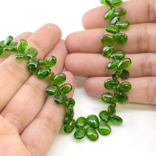 Chrome Diopside 8-9mm Smooth Pear Shape AAA Grade Gemstone Beads Strand - Total 1 Strand of 9 Inch.