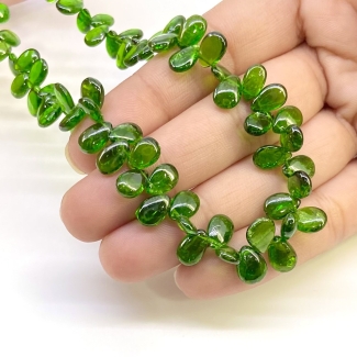 Chrome Diopside 8-9mm Smooth Pear Shape AAA Grade Gemstone Beads Strand - Total 1 Strand of 9 Inch.