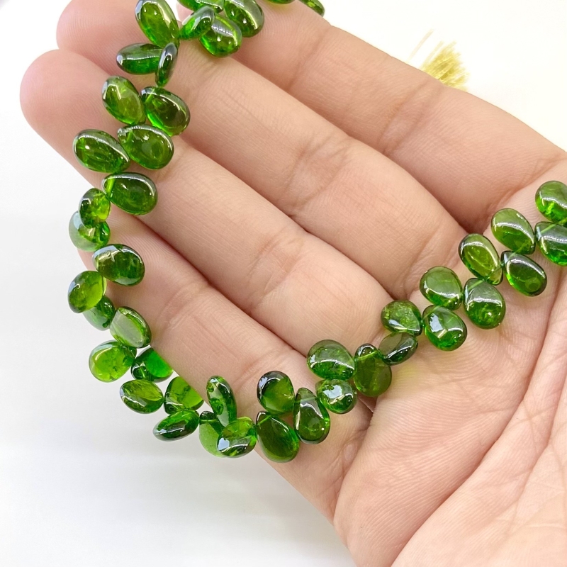 Chrome Diopside 8-9mm Smooth Pear Shape AAA Grade Gemstone Beads Strand - Total 1 Strand of 9 Inch.