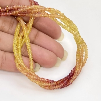 Songea Sapphire 2.5-3mm Faceted Rondelle Shape AAA Grade Gemstone Beads Strand - Total 1 Strand of 16 Inch.