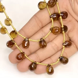 Whisky Quartz 10.5-12mm Briolette Drop Shape AAA Grade Multi Strand Beads Layout - Total 2 Strands of 5-7.5 Inch.