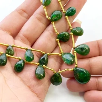 Emerald 7-15mm Smooth Pear Shape A+ Grade Multi Strand Beads Layout - Total 2 Strands of 8-10 Inch.