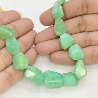 Chrysoprase 6-16mm Step Cut Nugget Shape AA+ Grade Gemstone Beads Strand - Total 1 Strand of 15 Inch.