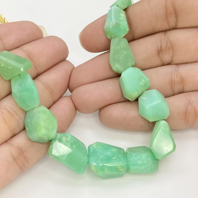 Chrysoprase 6-16mm Step Cut Nugget Shape AA+ Grade Gemstone Beads Strand - Total 1 Strand of 15 Inch.