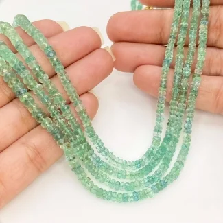 Emerald 2.5-6mm Faceted Rondelle Shape A Grade Gemstone Beads Lot - Total 2 Strands of 21 Inch.
