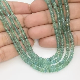 Emerald 2.5-5.5mm Faceted Rondelle Shape A+ Grade Gemstone Beads Lot - Total 2 Strands of 19 Inch.