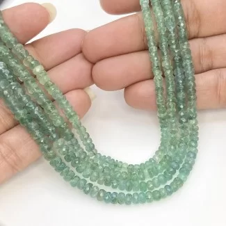 Emerald 3-3.5mm Faceted Rondelle Shape A Grade Gemstone Beads Lot - Total 2 Strands of 21 Inch.