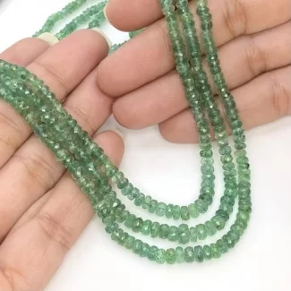 Emerald 2.5-5mm Faceted Rondelle Shape AA Grade Gemstone Beads Lot - Total 3 Strands of 20 Inch.