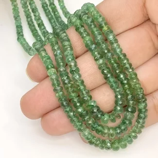 Emerald 2.5-5.5mm Faceted Rondelle Shape AA Grade Gemstone Beads Lot - Total 3 Strands of 20 Inch.