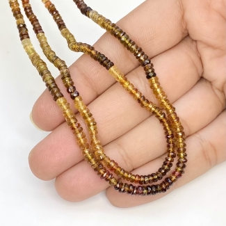 Petro Green Tourmaline 3-3.5mm Faceted Rondelle Shape AA+ Grade Gemstone Beads Strand - Total 1 Strand of 16 Inch.