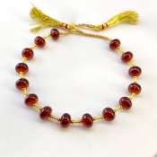 Hessonite Garnet 8.5-9mm Smooth Rondelle Shape AAA Grade Gemstone Beads Layout - Total 1 Strand of 10 Inch.