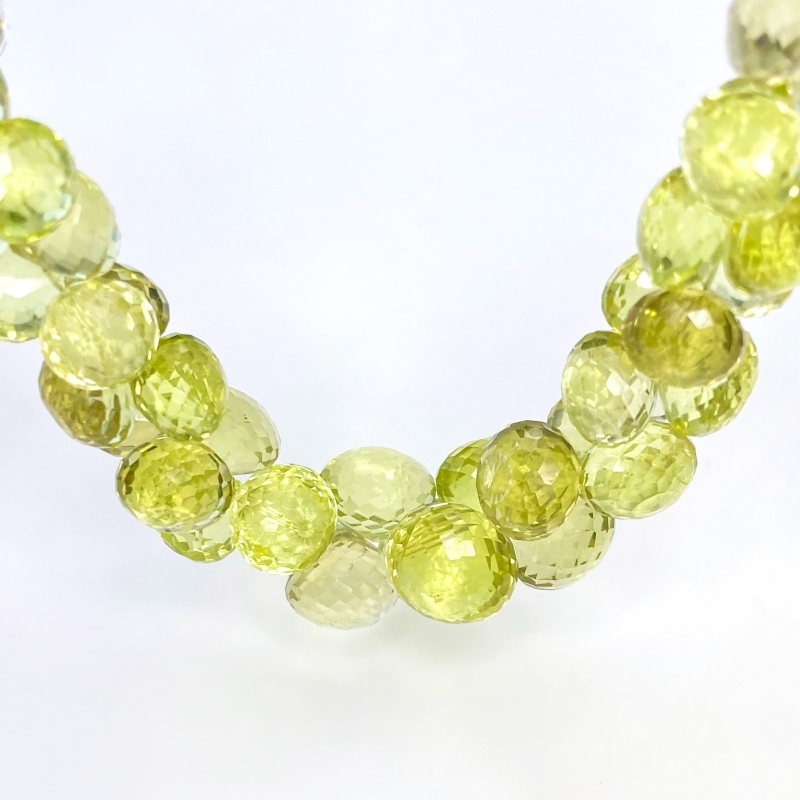 Lemon Quartz 9-12.5mm Briolette Onion Shape AA Grade Gemstone Beads Strand - Total 1 Strand of 7 Inch.