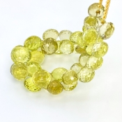 Lemon Quartz 9-12.5mm Briolette Onion Shape AA Grade Gemstone Beads Strand - Total 1 Strand of 7 Inch.