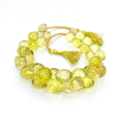 Lemon Quartz 9-12.5mm Briolette Onion Shape AA Grade Gemstone Beads Strand - Total 1 Strand of 7 Inch.