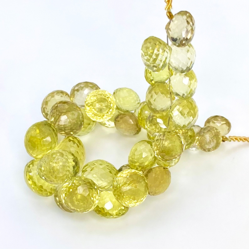 Lemon Quartz 9-12.5mm Briolette Onion Shape AA Grade Gemstone Beads Strand - Total 1 Strand of 7 Inch.