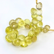 Lemon Quartz 9-12.5mm Briolette Onion Shape AA Grade Gemstone Beads Strand - Total 1 Strand of 7 Inch.