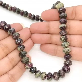 Ruby Zoisite 6-10mm Faceted Rondelle Shape A+ Grade Gemstone Beads Strand - Total 1 Strand of 20 Inch.