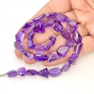 African Amethyst 9-14mm Step Cut Nugget Shape AA Grade Gemstone Beads Strand - Total 1 Strand of 13 Inch.