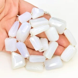 Blue Chalcedony 14.5-21mm Step Cut Nugget Shape AA Grade Gemstone Beads Strand - Total 1 Strand of 14 Inch.