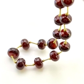 Hessonite Garnet 8.5-12.5mm Smooth Rondelle Shape AA+ Grade Gemstone Beads Layout - Total 1 Strand of 11 Inch.