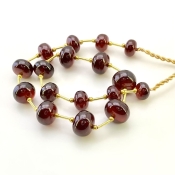Hessonite Garnet 8.5-12.5mm Smooth Rondelle Shape AA+ Grade Gemstone Beads Layout - Total 1 Strand of 11 Inch.