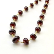 Hessonite Garnet 9-14.5mm Smooth Rondelle Shape AA+ Grade Gemstone Beads Layout - Total 1 Strand of 12 Inch.