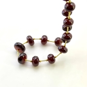 Hessonite Garnet 9-14.5mm Smooth Rondelle Shape AA+ Grade Gemstone Beads Layout - Total 1 Strand of 12 Inch.