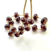 Hessonite Garnet 9-14.5mm Smooth Rondelle Shape AA+ Grade Gemstone Beads Layout - Total 1 Strand of 12 Inch.