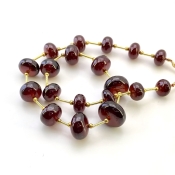 Hessonite Garnet 9-14.5mm Smooth Rondelle Shape AA+ Grade Gemstone Beads Layout - Total 1 Strand of 12 Inch.
