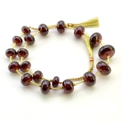 Hessonite Garnet 9-14.5mm Smooth Rondelle Shape AA+ Grade Gemstone Beads Layout - Total 1 Strand of 12 Inch.
