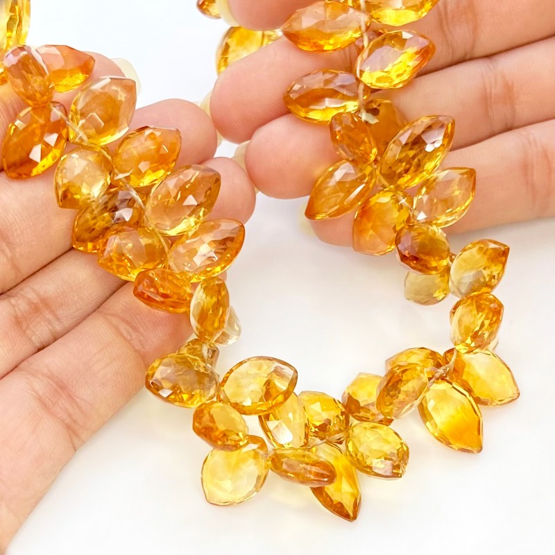 Citrine 12-16mm Briolette Marquise Shape AAA Grade Gemstone Beads Strand - Total 1 Strand of 15 Inch.