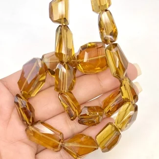 Whisky Quartz 10.5-23mm Step Cut Nugget Shape AAA Grade Gemstone Beads Strand - Total 1 Strand of 16 Inch.