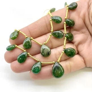 Emerald 7-16mm Smooth Pear Shape A+ Grade Multi Strand Beads Layout - Total 2 Strands of 6-7 Inch.