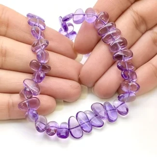 Brazilian Amethyst 8-12mm Smooth Slice Shape AAA Grade Gemstone Beads Strand - Total 1 Strand of 16 Inch.
