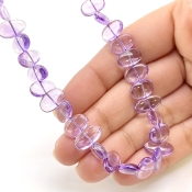 Brazilian Amethyst 10-14mm Smooth Slice Shape AAA Grade Gemstone Beads Strand - Total 1 Strand of 16 Inch.