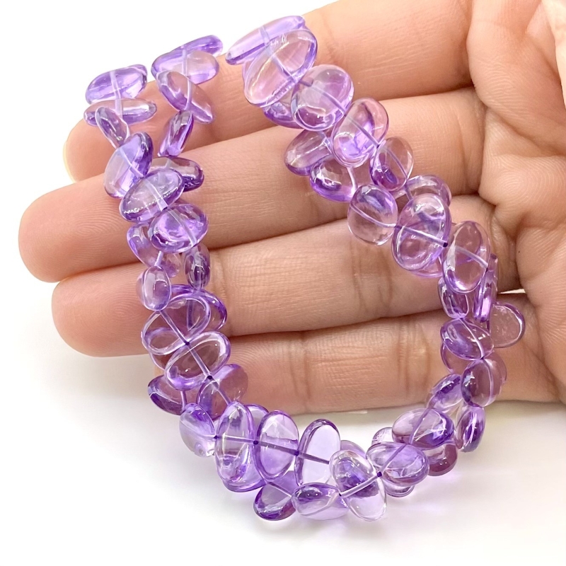 Brazilian Amethyst 10-14mm Smooth Slice Shape AAA Grade Gemstone Beads Strand - Total 1 Strand of 16 Inch.