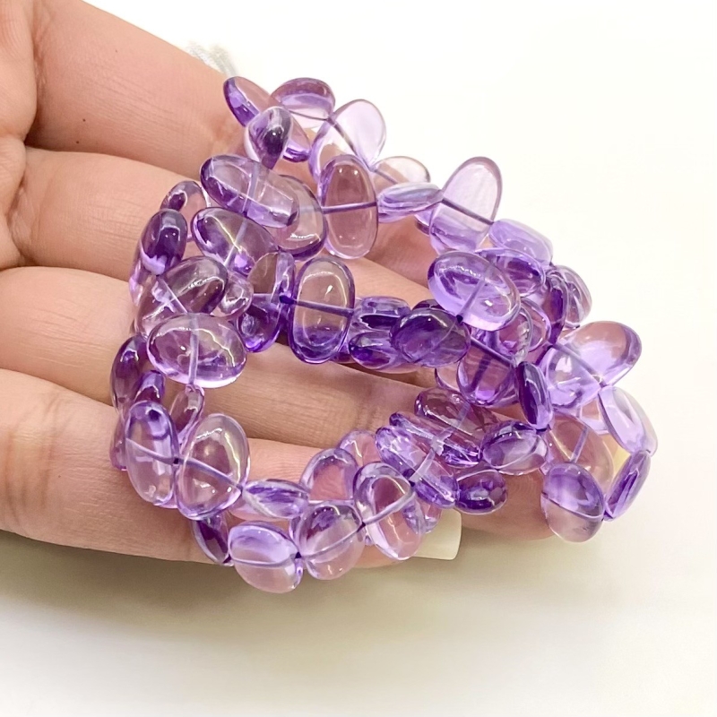 Brazilian Amethyst 10-14mm Smooth Slice Shape AAA Grade Gemstone Beads Strand - Total 1 Strand of 16 Inch.