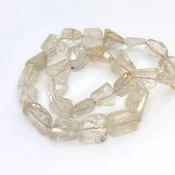 Golden Rutile 11-16.5mm Step Cut Nugget Shape A+ Grade Gemstone Beads Strand - Total 1 Strand of 15 Inch.