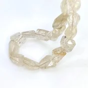 Golden Rutile 11-16.5mm Step Cut Nugget Shape A+ Grade Gemstone Beads Strand - Total 1 Strand of 15 Inch.