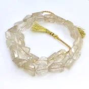 Golden Rutile 11-16.5mm Step Cut Nugget Shape A+ Grade Gemstone Beads Strand - Total 1 Strand of 15 Inch.