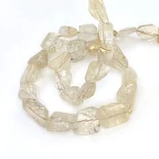 Golden Rutile 11-16.5mm Step Cut Nugget Shape A+ Grade Gemstone Beads Strand - Total 1 Strand of 15 Inch.