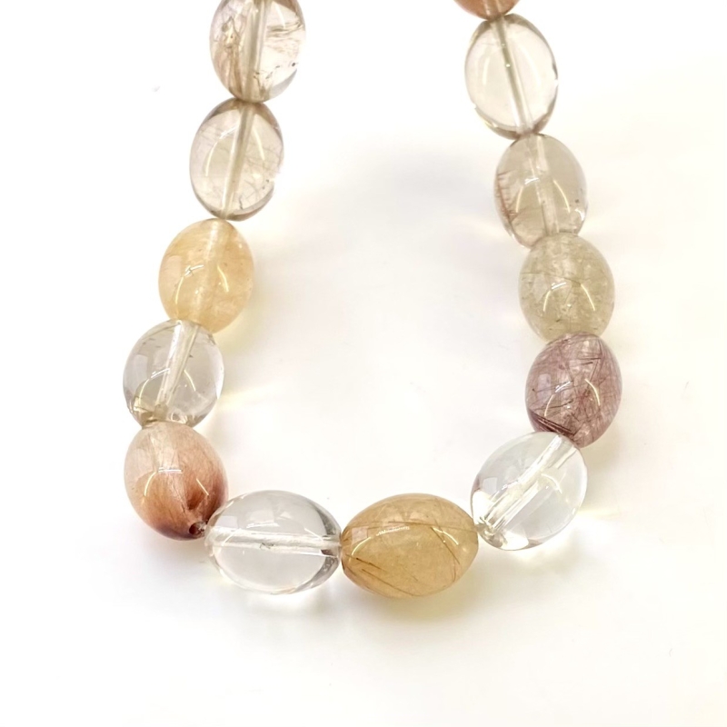 Red Rutile 12.5-13mm Smooth Barrel Shape AA+ Grade Gemstone Beads Strand - Total 1 Strand of 15 Inch.