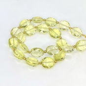 Lemon Quartz 12mm Faceted Oval Shape AAA+ Grade Gemstone Beads Strand - Total 1 Strand of 11 Inch.