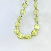 Lemon Quartz 12mm Faceted Oval Shape AAA+ Grade Gemstone Beads Strand - Total 1 Strand of 11 Inch.